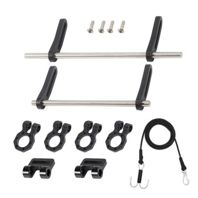 AMK Adjustable 1/10 Scale Bumper Mount Front Rear, Metal Bumper Kit with Modular Fairlead D-Ring Tow Strap for RC Crawler Axial SCX10 Element Enduro Gen7 Gen8 TRX6 TRX4 Upgrades (Black)