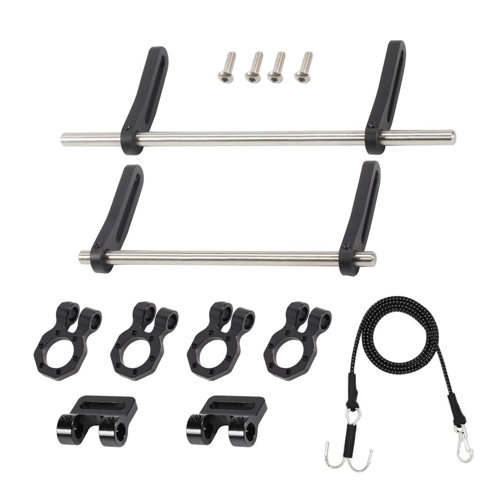 AMK Adjustable 1/10 Scale Bumper Mount Front Rear, Metal Bumper Kit with Modular Fairlead D-Ring Tow Strap for RC Crawler Axial SCX10 Element Enduro Gen7 Gen8 TRX6 TRX4 Upgrades (Black)