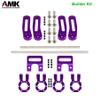 AMK Adjustable 1/10 Scale Bumper Mount Front Rear, Metal Bumper Kit with Modular Fairlead D-Ring Tow Strap for RC Crawler Axial SCX10 Element Enduro Gen7 Gen8 TRX6 TRX4 Upgrades (Purple) view 3
