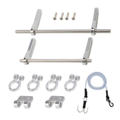 AMK Adjustable 1/10 Scale Bumper Mount Front Rear, Metal Bumper Kit with Modular Fairlead D-Ring Tow Strap for RC Crawler Axial SCX10 Element Enduro Gen7 Gen8 TRX6 TRX4 Upgrades (Silver)