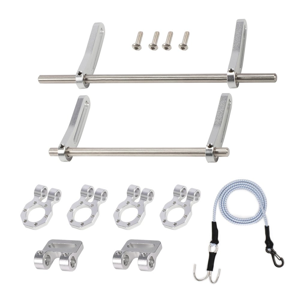 AMK Adjustable 1/10 Scale Bumper Mount Front Rear, Metal Bumper Kit with Modular Fairlead D-Ring Tow Strap for RC Crawler Axial SCX10 Element Enduro Gen7 Gen8 TRX6 TRX4 Upgrades (Silver)