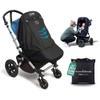 SnoozeShade Plus Extra, Stroller Sun Shade, Mosquito Net for 6m+ Babies, Blocks 99% of UV (UPF 50+) Universal Fit Blackout Sleep Cover with Peekaboo Window, Breathable Mesh Canopy for Single Strollers view 1