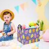 TIBAOLOVER Rectangular Easter Basket Purple Easter Egg Gift Basket Baby Storage Basket Cute Kids Toy Storage Bin Organizer Shelf Book Basket Easter Room Decor(Easter Baskets) view 3