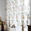 Vintage Rural Style 52 Wide Living Room Sheer Curtains Burnt-Out Peony Flower Floral Tulle view 3