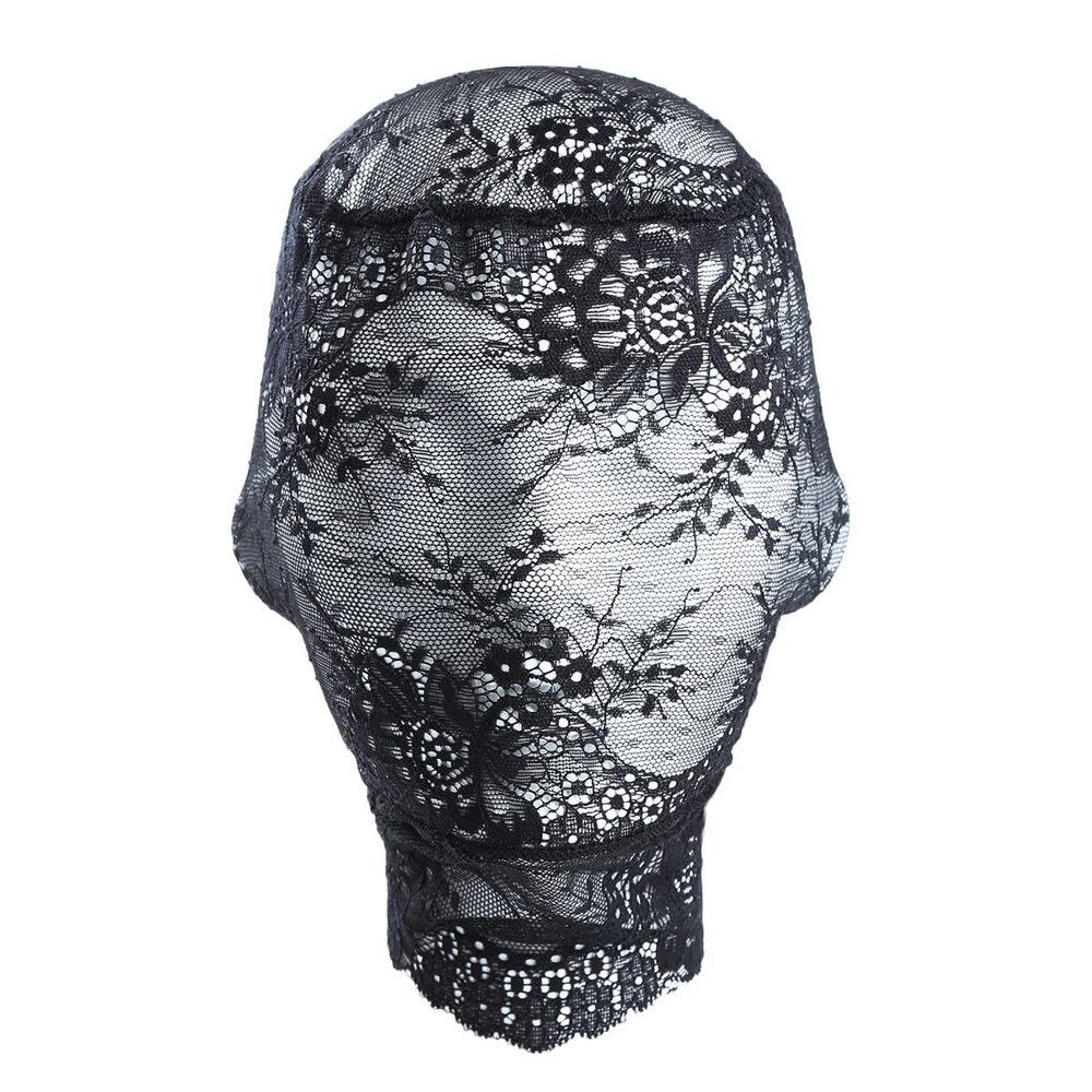 Aiffort 1Pcs Halloween Black Lace Mask Lace Skin Mask Full Face Mask for Halloween Christmas Party Cosplay Costume Props