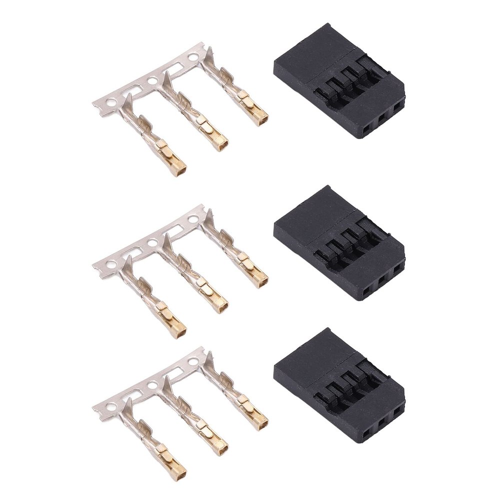 100 Sets 3 Pin Female Crimp Servo Plug Kit Male Plug Housing Crimp Terminal Connector Kit