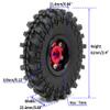 HOBBYSOUL RC 61mm Tall 1.0 Wheels and Tires, Soft Sticky 1.0 Mud Tires & Heavy 1.0 Beadlock Wheels Rims for RC Crawler 1/24 SCX24 FCX24 1/18 TRX4M Upgrade (Red) view 2