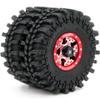 HOBBYSOUL RC 61mm Tall 1.0 Wheels and Tires, Soft Sticky 1.0 Mud Tires & Heavy 1.0 Beadlock Wheels Rims for RC Crawler 1/24 SCX24 FCX24 1/18 TRX4M Upgrade (Red) view 4