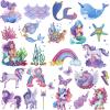 Hohamn Glitter Temporary Tattoos for Girls - 120+ Styles Mermaid Fake Tattoos for Girls Kids Birthday Party Supplies Favors, Baby Shower view 1