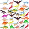 HOXBUR 64Pcs Mini Dinosaur Figures, Assorted Small Plastic Dinosaur Toys for Cake Toppers Easter Eggs Filler view 1