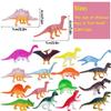 HOXBUR 64Pcs Mini Dinosaur Figures, Assorted Small Plastic Dinosaur Toys for Cake Toppers Easter Eggs Filler view 3