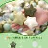 TRENDPLAY Star Ball Pit Balls 200 for Toddlers - Green Ball Pit Ball Shapes for Boys Girls Fun, Birthday Party, Christmas Decoration, Cream Colors Mix Green view 4
