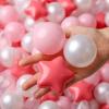 TRENDPLAY Star Ball Pit Balls 200 for Toddlers - Pink Ball Pit Ball Shapes for Boys Girls Fun, Birthday Party, Christmas Decoration, Cream Colors Pink+Pearl White view 3