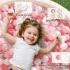 TRENDPLAY Star Ball Pit Balls 200 for Toddlers - Pink Ball Pit Ball Shapes for Boys Girls Fun, Birthday Party, Christmas Decoration, Cream Colors Pink+Pearl White view 4