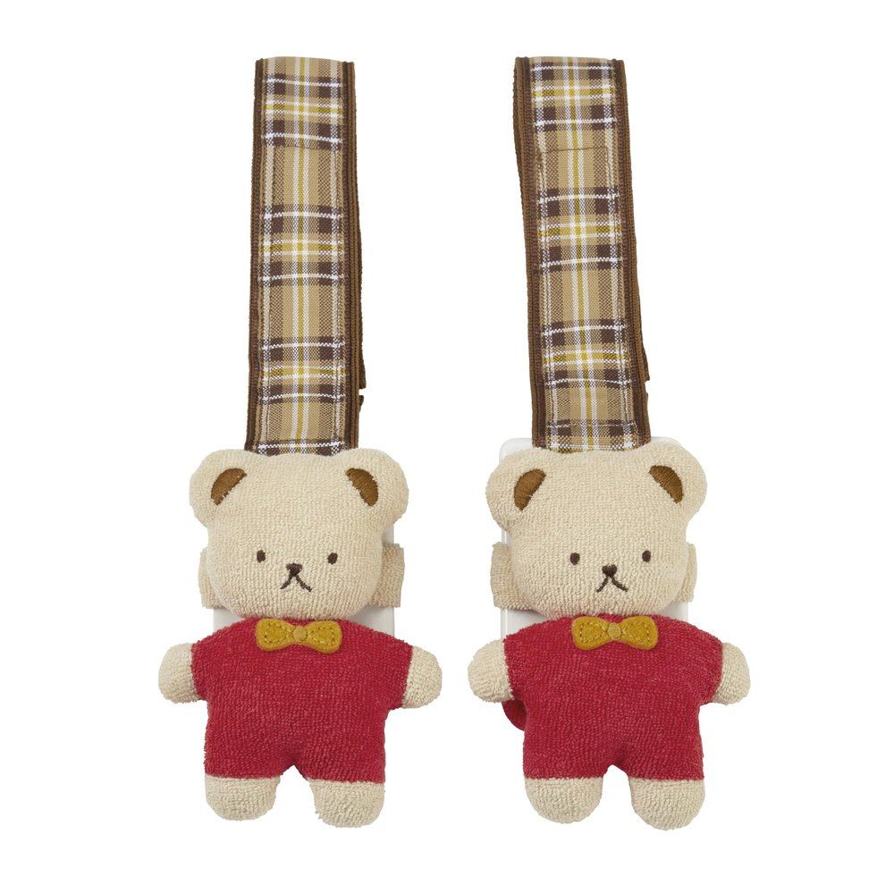 Miki House 16-1652-498 Blanket Clip, Bear, Stroller Clip, Blanket, Slip Prevention, Set of 2, Made in Japan, Boys and Girls, Baby, Kids, Children's Clothes, Beige