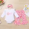 1 Year Old Girl Birthday Outfit Sweet One Birthday Outfit Girl Long Sleeve Donut Romper with Flare Pants Baby Donut Cake Smash Photo Shoot Outfits Pink Donut 12-18 Months view 3