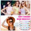 Ecation 96 Pcs Beaded Friendship Bracelets Bulk Inspirational Stretch Bracelets Y2k Colorful Cute Adjustable Jewelry for Rainbow Women Carnival Music Party Favors Friend Gifts(Classic) view 3