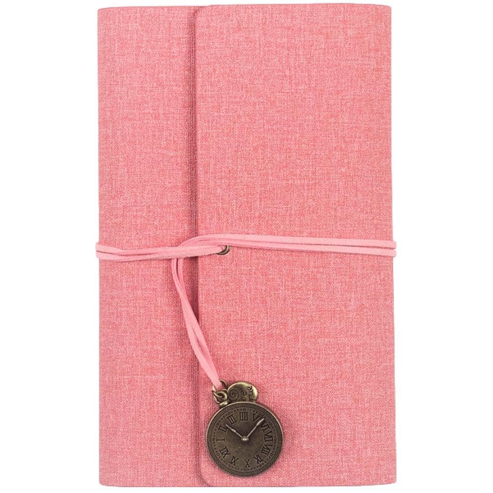 Reusable Sticker Book Sticker Book Collecting Album Won't Harm Stickers 7.4" X 4.6" Sticker Books for Kids Ages 4-8 PU Synthetic Leather Cover 6-Hole (Pink)