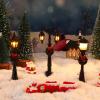 Baquler 12 Pcs Christmas Lamp Post Accessories - Mini Christmas Village Street Lights, Miniature Street Lamp Dollhouse Streetlight Models, Decorative for DIY Pathway, 3 Styles view 4
