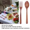 2pcs Heatproof High Hardness Wooden Fork Spoon Set for Childrens, to Use, Easy to, Excellent Heat Resistance, Sturdy and view 4
