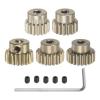 uxcell M0.6 Pinion Gear Set 3.175mm (1/8") Shaft 16T 17T 18T 19T 20T Aluminum Alloy Motor Gears with Step for 1/10 RC Car (5pcs) view 1