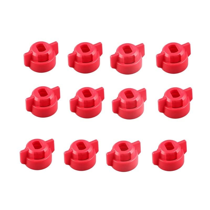 12PCS Spray Nozzle Quick-Release Hollow Round/Flat Cap High-Pressure Sprinkler Head for RC Plant Agriculture UAV Drone Drone Parts (Color : for 1024 Flat Cap red)