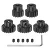 uxcell M1 Pinion Gear Set 5mm Shaft 13T 15T 17T 19T 21T Motor Gears Hardened Steel Spur Pinion Gear with Step for RC Car (5pcs) view 1
