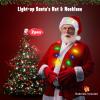 AndTree Light-up Plush Santa Hat with LED Bulb Necklace for Christmas Party Xmas Hat, Christmas Holiday (2pcs) view 2
