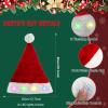 AndTree Light-up Plush Santa Hat with LED Bulb Necklace for Christmas Party Xmas Hat, Christmas Holiday (2pcs) view 3