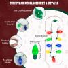 AndTree Light-up Plush Santa Hat with LED Bulb Necklace for Christmas Party Xmas Hat, Christmas Holiday (2pcs) view 4