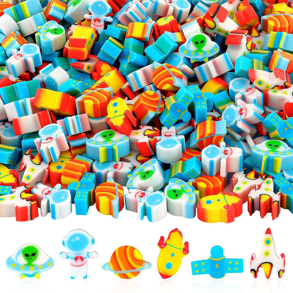 240 Pcs Space Erasers, Space Mini Erasers for Kids, Astronaut Rocket UFO Spaceship Pencil Erasers for Party Favor Home School Work Classroom Rewards Prizes Gifts (Space)