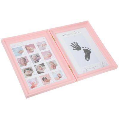 ABOOFAN Photo Frame Kit Handprint Footprint Keepsake for First Year Sturdy Cardboard Display for Nursery Decor Cherished Memories