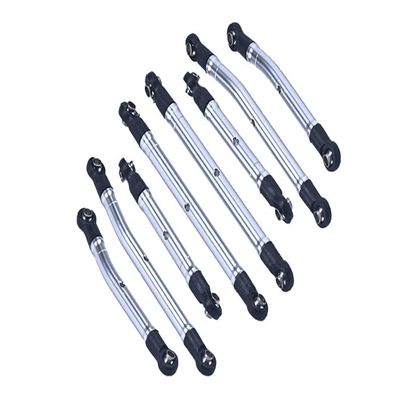 Aluminum 6061-T6 High Clearance Adjustable Link Set for Traxxas 1:18 TRX4M K10 High Trail Crawler 97064-1 Upgrade Parts - Silver