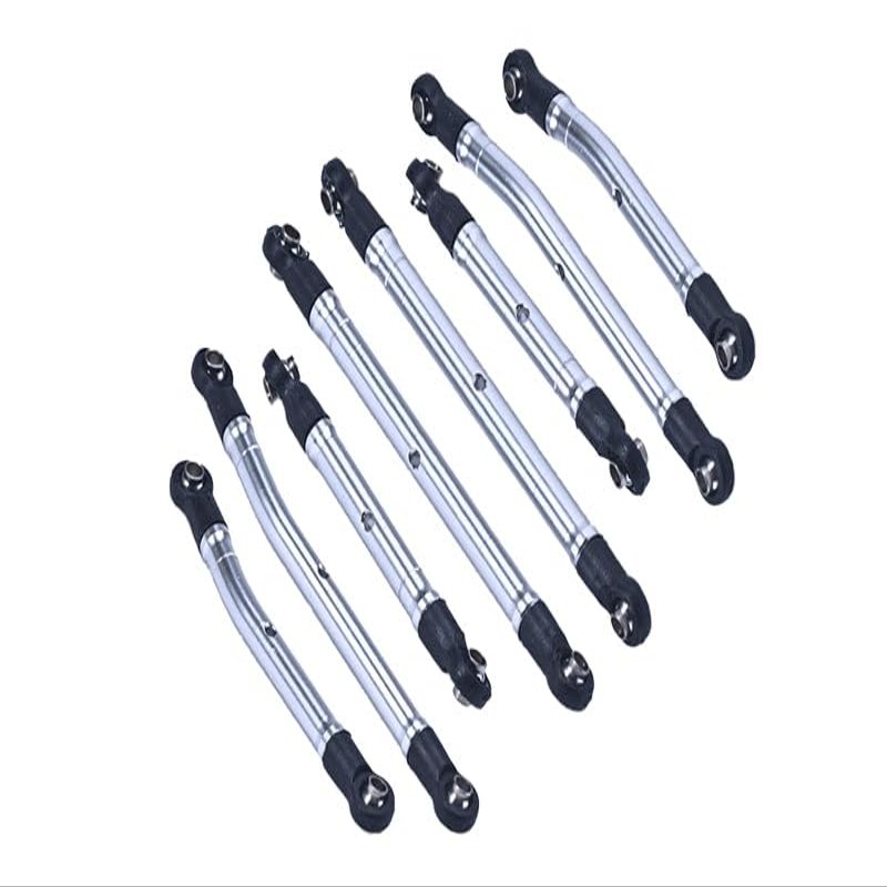 Aluminum 6061-T6 High Clearance Adjustable Link Set for Traxxas 1:18 TRX4M K10 High Trail Crawler 97064-1 Upgrade Parts - Silver