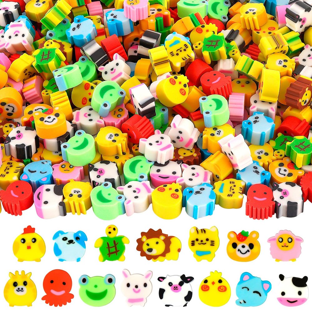 240 Pcs Mini Animal Erasers, Animal Pencil Erasers, Animals Eraser for Classroom Prizes, Gifts Supplies, Back to School Party Favors (Animal)