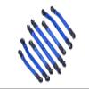 Aluminum 6061-T6 High Clearance Adjustable Link Set for Traxxas 1:18 TRX4M K10 High Trail Crawler 97064-1 Upgrade Parts - Blue view 1