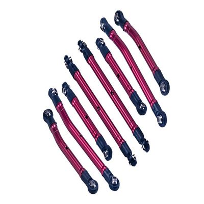Aluminum 6061-T6 High Clearance Adjustable Link Set for Traxxas 1:18 TRX4M K10 High Trail Crawler 97064-1 Upgrade Parts - Red