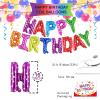 Happy Birthday Banner - 16 Inch Multi Color Mylar Foil Letters, Sign Balloons for Party Decorations Supplies view 2