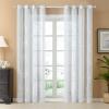 Iuokuby Modern Simple Style Branch Pattern Embroidery 52 Wide Sheer Curtains Drapes Fabic Gormmet for Living Room Bedroom Kitchen(1 Panel, W 52 x L 63 inch, White Gormmet) view 1