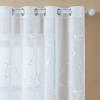 Iuokuby Modern Simple Style Branch Pattern Embroidery 52 Wide Sheer Curtains Drapes Fabic Gormmet for Living Room Bedroom Kitchen(1 Panel, W 52 x L 63 inch, White Gormmet) view 3