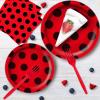 96Pcs Ladybug Plates and Napkins Party Supplies, LadybugThemed Tableware Set, Cute Disposable Dinnerware for Birthday Dessert Tea Party Decoration, 24 Guests view 2