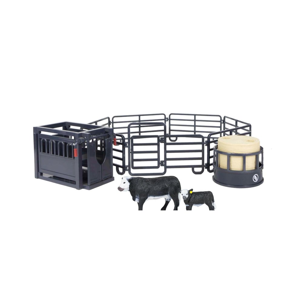 Big Country Toys 6666 Ranch Black Angus Ranch Set  Realistic Ranch Playset with Cattle, Accessories & Farm Fun