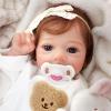 17" Realistic and Cute Reborn Baby Girl Opened Her Eyes with Bright Eyes Brown Hair Named Anne, Lifelike Baby Dolls That Look Real for 3+ Year Old view 1