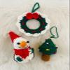 Christmas Hanging Xmas Tree Snowman Laurel Wreath Crochet Doll Handmade Amigurumi Plush Toy VAC (Xmas Tree) view 3