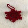 Christmas Hanging Xmas Tree Snowman Laurel Wreath Crochet Doll Handmade Amigurumi Plush Toy VAC (Snow Flower - Red) view 3