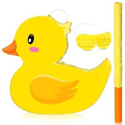 Aoriher Duck Piata Birthday Party Supplies Piata with Yellow Blindfold for Party Favor Birthday Decorations