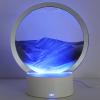 KPNUWN Moving Sand Art Liquid Motion, 3D Deep Sea Sandscape Color Quicksand Decor, Round Glass Moving Sand Art Picture Relaxing Desktop Home Office Work Decor (Black, 6 inch) view 1