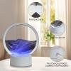 KPNUWN Moving Sand Art Liquid Motion, 3D Deep Sea Sandscape Color Quicksand Decor, Round Glass Moving Sand Art Picture Relaxing Desktop Home Office Work Decor (Black, 6 inch) view 3