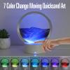 KPNUWN Moving Sand Art Liquid Motion, 3D Deep Sea Sandscape Color Quicksand Decor, Round Glass Moving Sand Art Picture Relaxing Desktop Home Office Work Decor (Black, 6 inch) view 4