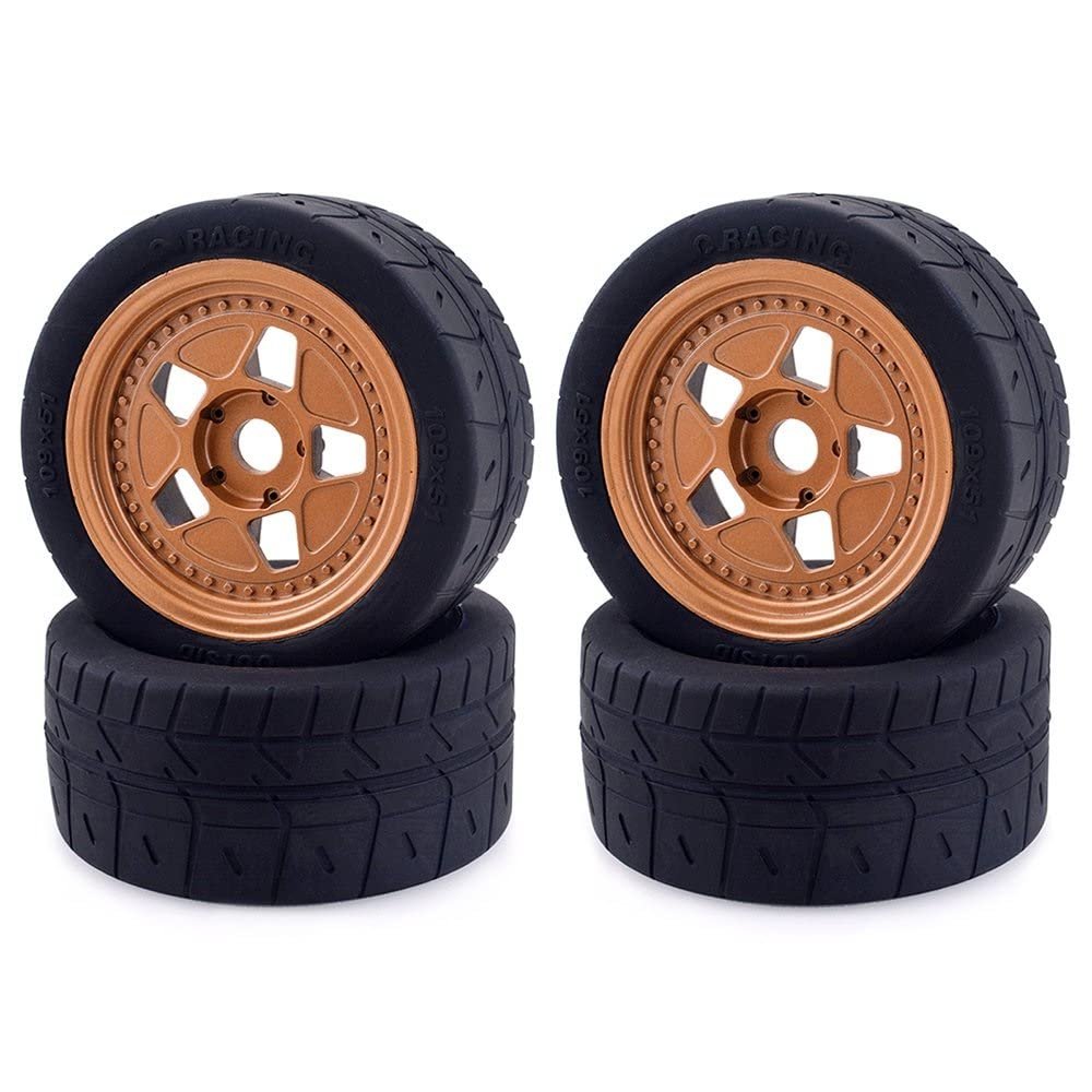 2PCS/4PCS 109mm RC Tires Wheel 17mm Hex Hub 8585 Tyre For ARRMA EX07 1/7 4WD Brushless RC Racing Car Modification accessories (Color : 4PCS)